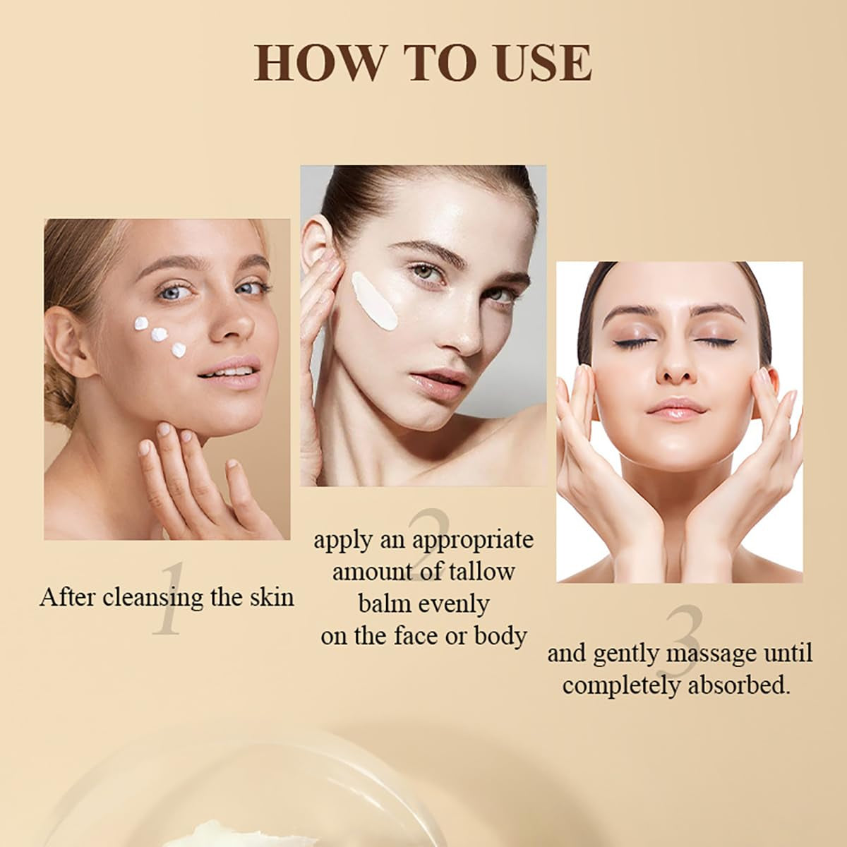 Tallow and Honey Balm for Skin Care - Grass-Fed Beef Tallow & Raw Wild Honey Blend - All Natural Moisturizing Body Oil (2 Oz)